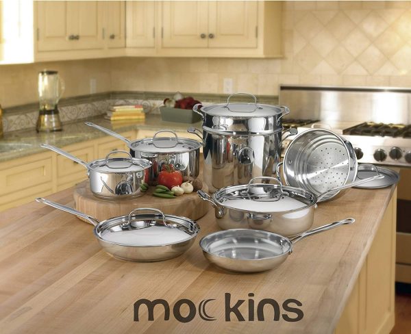 mockins 15 Piece Stainless Steel Cookware Set