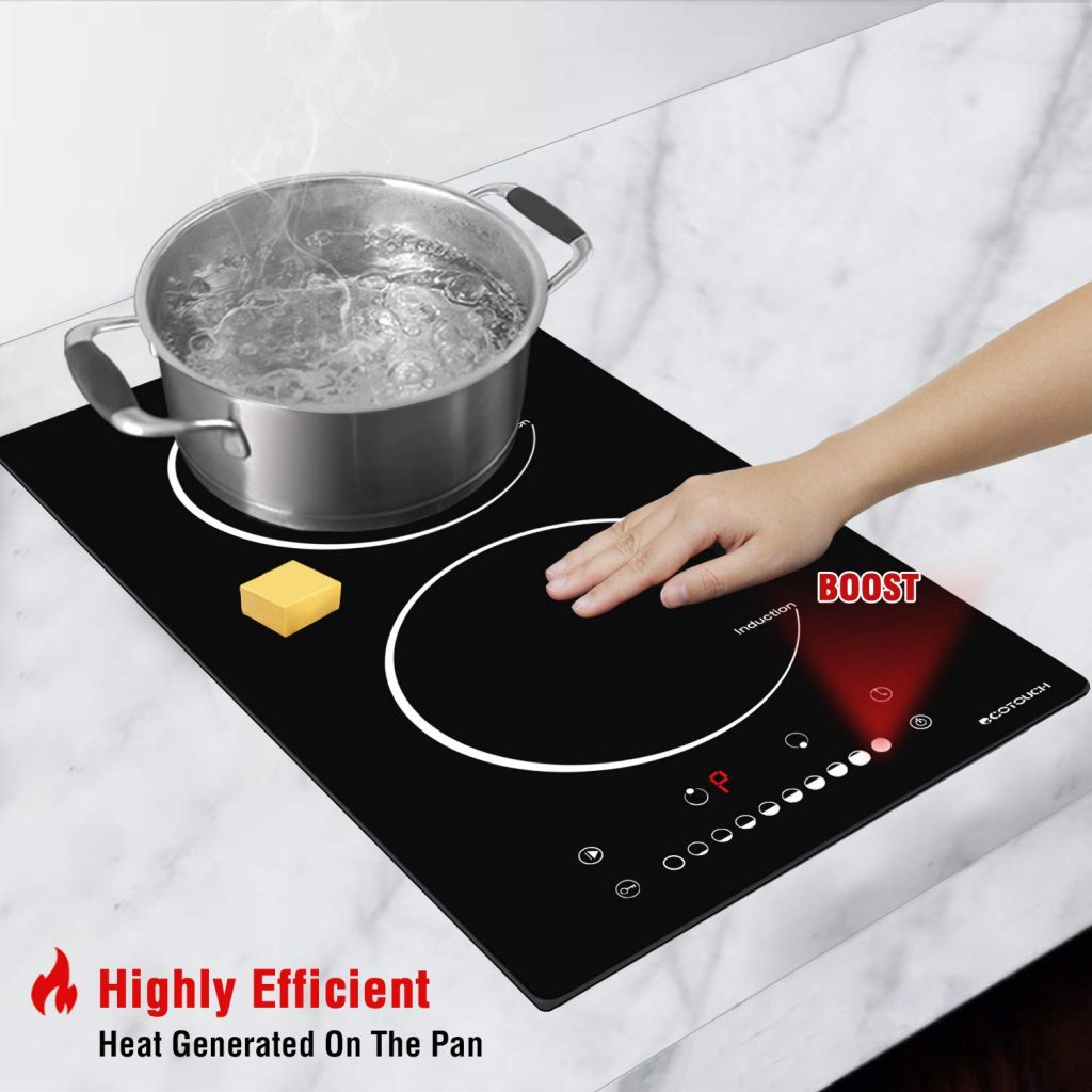 EcoTouch Builtin Smoothtop Vitro Ceramic Surface Electric Induction Cooktop with Booster Burner