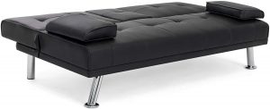 Best Choice Products Modern Faux Leather Futon Sofa Bed