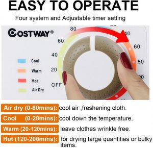COSTWAY Electric Compact Dryer Display Panel