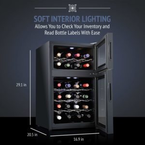 Ivation 24 Bottle Dual Zone Thermoelectric Red & White Wine Chiller