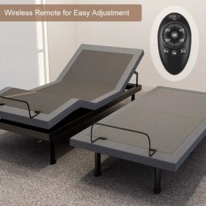 Milemont Adjustable Bed Base Frame Smart Electric Beds Foundation Remote