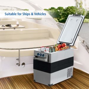 COSTWAY Car Freezer, 53-Quart Portable and Compact RV Cooler