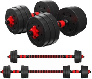 Tespon Adjustable Dumbbells Barbell 2 in 1 with Connector