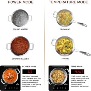 Duxtop Built-in Countertop Burner Cooking Modes