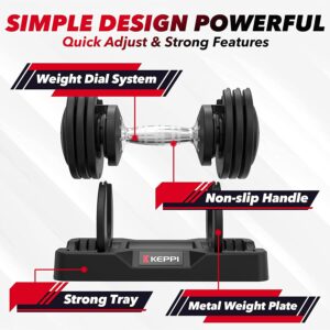 Keppi Adjustable Dumbbells Set-25lb Full Body Workout