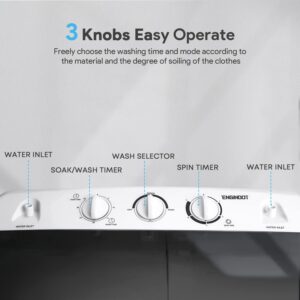 ENGiNDOT Portable Washing Machine 3 Knobs