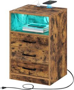 Seventable Nightstand with Wireless Charging and LED Lights