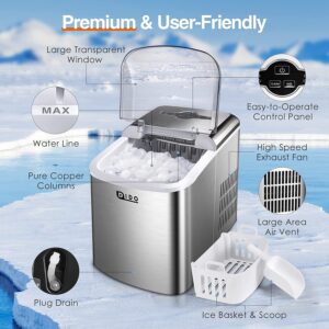 DIDO Ice Maker Machine for Countertop, 33Lbs Clear Ice Cubes
