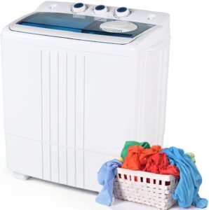 GRAVFORCE Portable Mini Twin Tub Washer & Spin Dryer