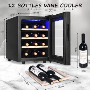 Vehipa 12 Bottle Freestanding 12-Bottle Wine Cooler