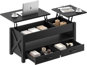 Seventable Lift Top 47.2 Coffee Table with 2 Storage Drawers