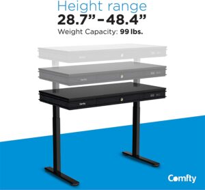 Comfty Home-Office Height Adjustable Table with Drawer