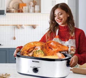 NECERO Roaster Oven, 26Qt Electric Roaster Oven with Visible Glass Lid
