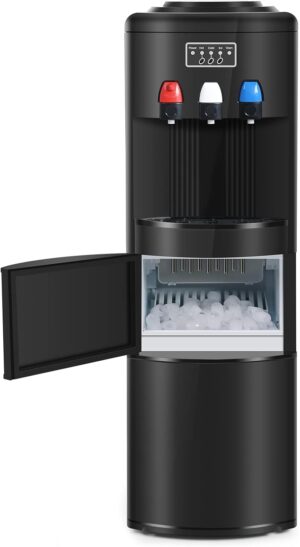 ICEPURE 3 in 1 Water Cooler Dispenser with Built-in Ice Maker, Hot Cold Room Temp Water and Bullet Ice